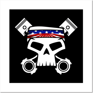 American Muscle Racing Skull Posters and Art